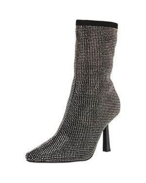 Steve Madden Vakay Boots Square Toe Mid Calf Bootie Jzz1212 - Black