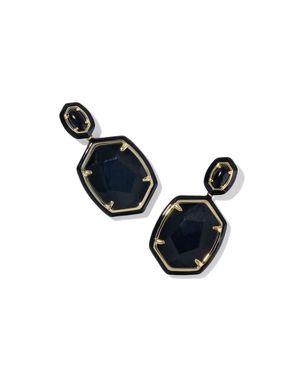Kendra Scott Daphne Enamel Frame Drop Earrings - Black