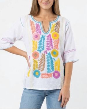 Ivy Jane Gloria Emboidered Tunic - White