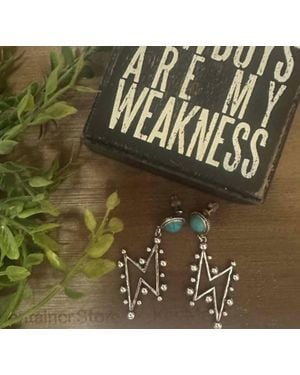Queen Gypsy Lightning Bolt Earrings - Green