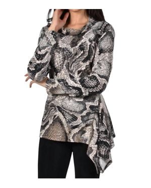 FRANK LYMAN Animal Print Top - Gray