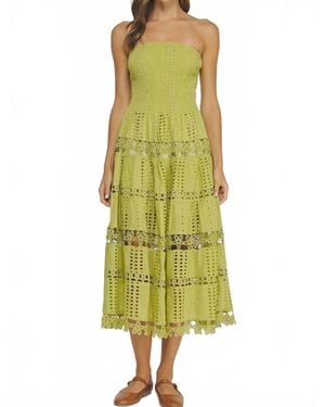 Strut & Bolt Lena Eyelet Midi Dress - Yellow
