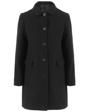 F.it Viscose Blend Single-Breasted Coat - Black