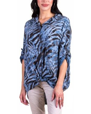 Gigi Moda Caserta Button Down Shirt - Blue