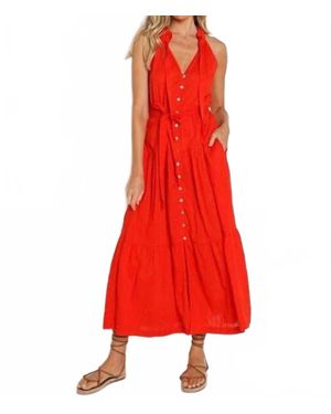 Cleobella Simone Ankle Dress - Red