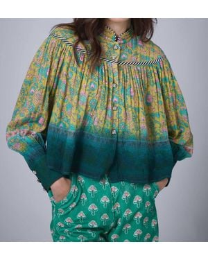Manoush Bohemian Hindi Top - Green