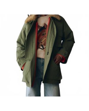 The Great Reversible Quilted Liner Parka Jacket - Green