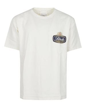 Rhude Safari Crest Graphic Cotton T-Shirt - White