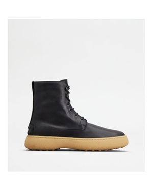 Tod's W. G. Lace-Up Ankle Boots - Blue