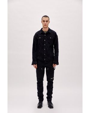 Pcfg Cotton Distressed Denim Jacket - Blue