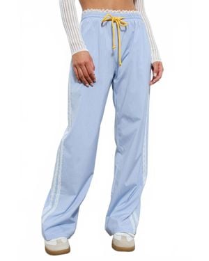 Pretty Garbage Striped Athletic Pant - Blue