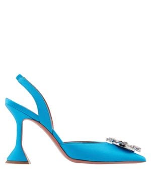 AMINA MUADDI Azur Satin Begum Slingback Pumps - Blue