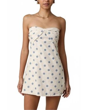 Olivaceous The Annie Polka Dot Strapless Romper - White