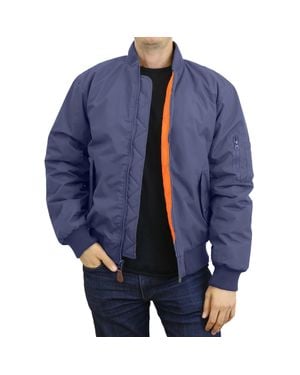 Spire By Galaxy Heavyweight Ma-1 Bomber Flight Jacket - Blue