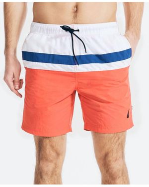 Nautica Allover Print Swim Trunks - Orange