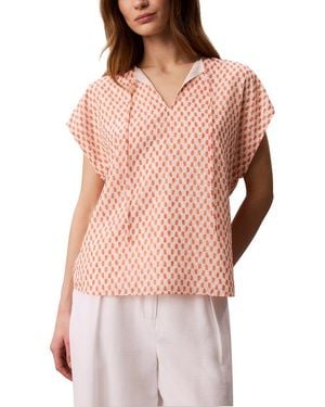 Calvin Klein Tie Neck Top - Pink