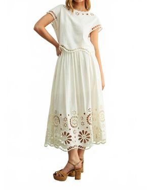 Miou Muse Carolina Embroidered Skirt - Metallic