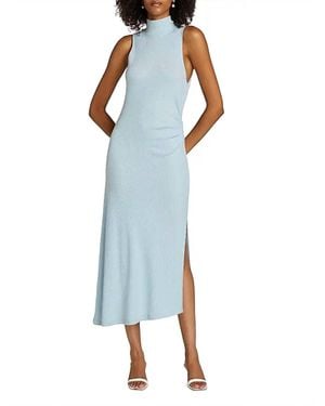 Ramy Brook Ximena Ruched Sleeveless Midi Dress - Blue