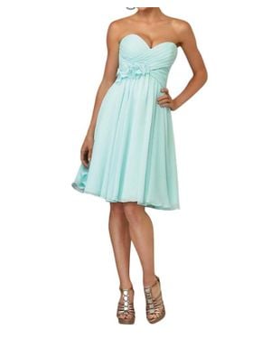 Mori Lee Strapless Chiffon Cocktail Dress - Blue