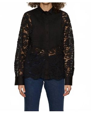 Sanctuary Serendipity Lace Tuxedo Shirt - Black