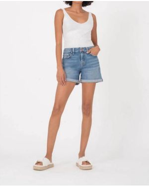 Level 99 Megan 5 Pocket Cuffed Short - Blue