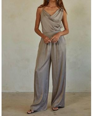 By Together Erin Satin Jumpsuit - Gray