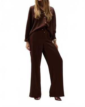 Joseph Ribkoff Crushed Satin Boxy Top - Brown