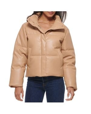 Levi's Juniors Faux Leather Bomber Puff Jacket - Blue