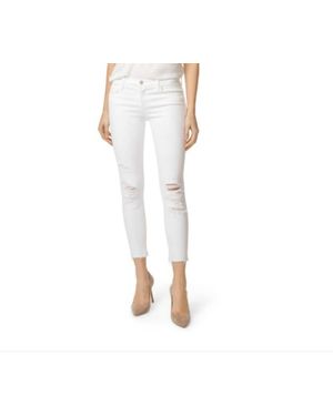J Brand Low Rise Distressed Crop Skinny Jeans - Black