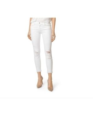 J Brand Low Rise Distressed Crop Skinny Jeans - Black