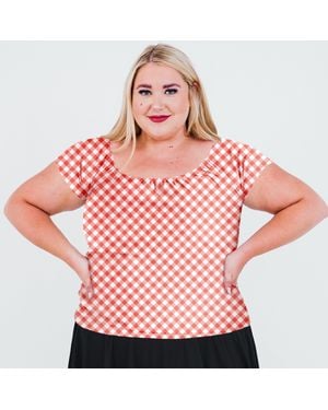 Calypsa Plus Cap Sleeve Zoey Crop Swim Top - Pink