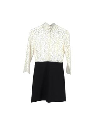 two tone lace dress sandro SANDRO Two-Tone Lace Dress