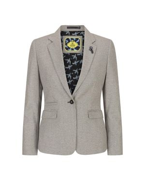 Oliver Tweed Infinity Leather Tweed Tailored Fit Wool Blend Blazer - Gray