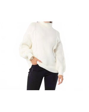 Coco + Carmen Hennie Cable Knit Turtleneck Sweater - Black