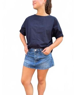 Ottod'Ame Poplin Blouse - Blue