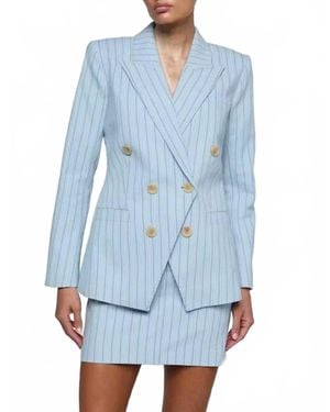 L'Agence Kyomi Double-Breasted Blazer - Blue