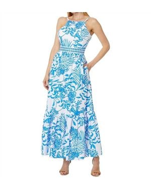 Lilly Pulitzer Charlese Cotton Halter Maxi Dress - Blue