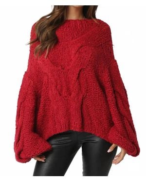 Olivaceous Jamie Braided Sweater - Red