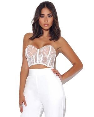 Miss Circle New Romantics Lace Corset Top - White