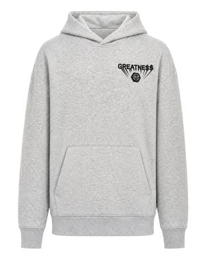 Philipp Plein Fleece Hoodie Greatness - Gray