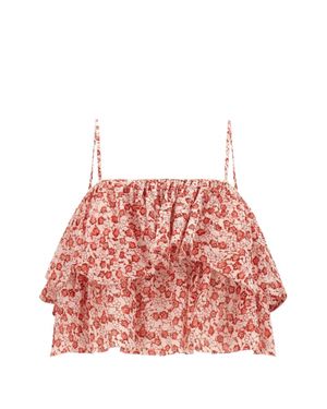 Isabel Marant Erisa Ruffled Top - Red