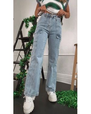 Everyday Chic Boutique Madison Cargo Jeans - Blue