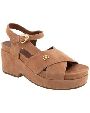 Aerosoles Cora Suede Heeled Sandal - Brown