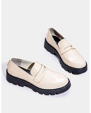 Chinese Laundry Playback Loafers 10M Cream Patent Leather Shoes Khd324 - Natural