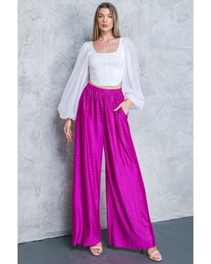 TRUEDAMES Regal Romance Woven Pants - Pink