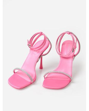 Jonathan Simkhai Luxon Crystal Harness Heel Sandal - Pink