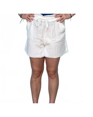 42Pops Gauze Drawstring Short - White