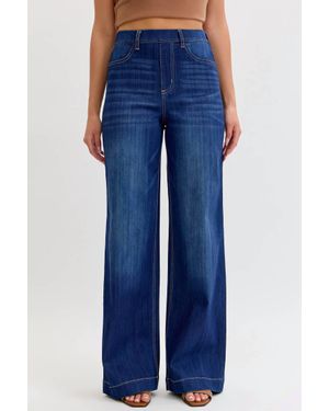cello Renae High Rise Pull-On Wide Leg Jeans - Blue