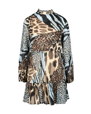 Manila Grace Gauzed Dress - Gray