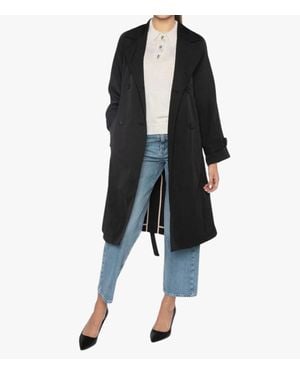 Kinross Cashmere Lightweight Trench Coat - Black